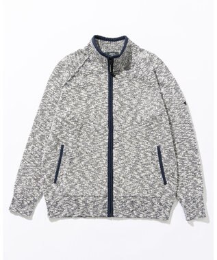 JOSEPH ABBOUD MOUNTAIN 【洗える・イタリア糸使用】 コットンスラブ ニット ブルゾン ネイビー系1