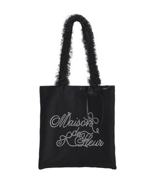 Maison de FLEUR チュールハンドルローズスクエアトートバッグ Black