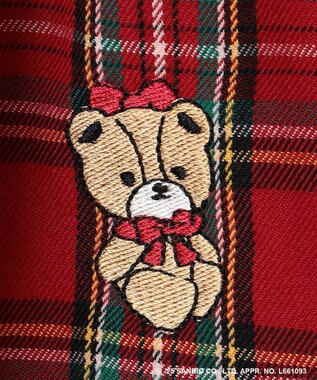 ANY KIDS 【ハローキティ×ANY KIDS】ドッキング刺繍 長袖Tシャツ レッド