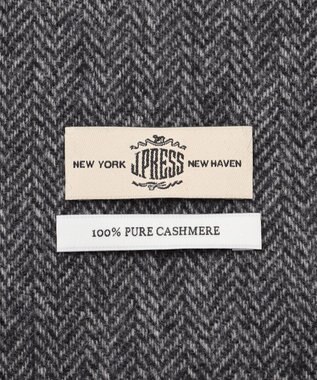 J.PRESS MEN リバーシブル カシミヤマフラー ライトグレー系1