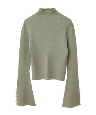 Green Parks ・ｓｗｉｎｇ　ｂｙ　袖パールボタンハイネックニット Green