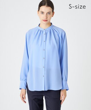 BEIGE， 【S-size】STOW / バンドカラーブラウス Sax