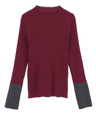 earth music&ecology ハイネックリブニットプルオーバー Bordeaux