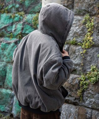 WEGO 【ユニセックス着用ITEM/MLサイズ展開】ワーカーズボアフードブルゾン デニムブラックソノタ