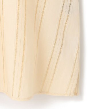 UNFILO ストライプレース 2WAY パフスリーブブラウス ライトイエロー