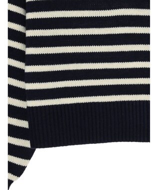 Green Parks キーネックボーダープルオーバー Navy