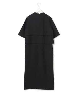ICB L 【接触冷感・洗える】 ワッシャーツイル ワンピース ブラック系
