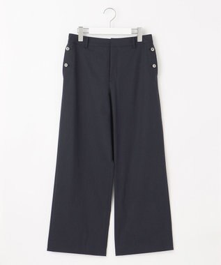 J.PRESS LADIES 【洗える・セットアップ対応】セルロースリネンストレッチ セミワイド パンツ ネイビー系