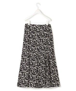 ICB 【洗える】シルエットフラワープリント マーメイドスカート ブラックベース柄