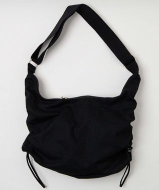 WEGO 【ユニセックスITEM/A4サイズ収納可能】サイドドロストキャンバスショルダー ブラック