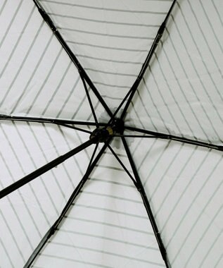 MOONBAT MACKINTOSH PHILOSOPHY(マッキントッシュ フィロソフィー) Cleric collar ボーダー 竹手元 雨傘 折りたたみ傘 ライトグレー