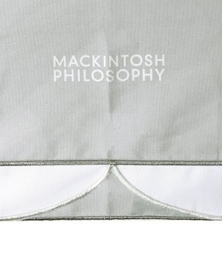 MOONBAT MACKINTOSH PHILOSOPHY(マッキントッシュ フィロソフィー) Cleric collar ボーダー 竹手元 雨傘 折りたたみ傘 ライトグレー