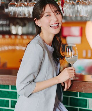 Tiaclasse 【吸水速乾・接触冷感・UVケア・防シワ・洗える】カチオンカラーレスジャケット チャコールグレー