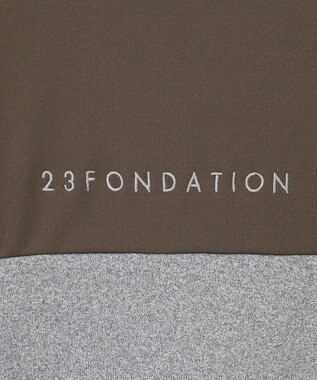 23区GOLF 【23Fondation】カラーブロック モックネックシャツ 一枚で主役級 ストレッチ性◎ カーキ系
