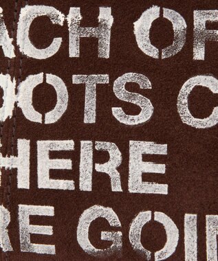 russet ステンシルデザインスエード横長ショルダーバッグ(CE-1640) D.Brown