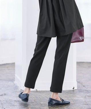 Tiaclasse 【洗える】裏ベロアジョーゼットジョグパンツ ブラック