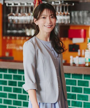 Tiaclasse 【吸水速乾・接触冷感・UVケア・防シワ・洗える】カチオンカラーレスジャケット チャコールグレー