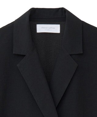 Green Parks 麻調合繊フレンチスリーブジャケット Black