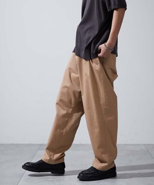 WEGO 【ユニセックス着用ITEM/ウエストゴム/手洗い可】チノイージーワイドパンツ ベージュ