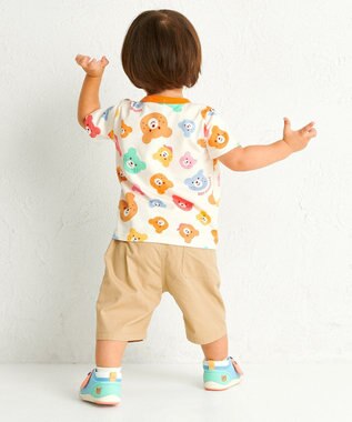 MIKI HOUSE HOT BISCUITS 【80-120cm】 パステルロゴ 6分丈パンツ ベージュ