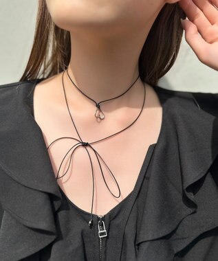 Phoebe <オンワード限定セット>ワンストロークハートコードネックレス×アークカフワイドバングル シルバー