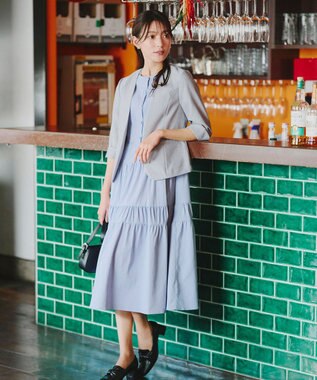 Tiaclasse 【吸水速乾・接触冷感・UVケア・防シワ・洗える】カチオンカラーレスジャケット チャコールグレー