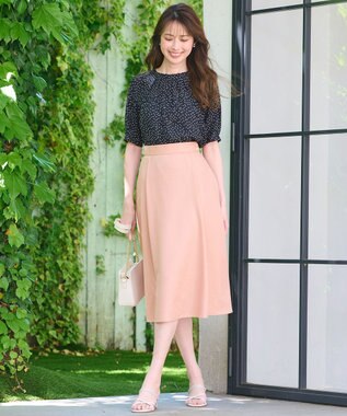 ANY SIS 【美人百花6月号掲載】スムージーポリエステル スカート シェルピンク