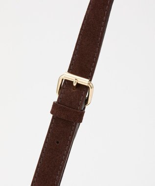 russet ステンシルデザインスエード横長ショルダーバッグ(CE-1640) D.Brown