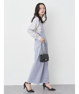 earth music&ecology パールタックブラウス Light Gray