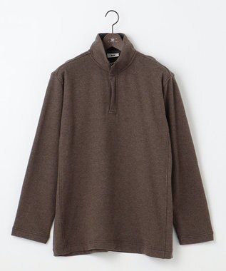 JOSEPH ABBOUD 【キングサイズ・オーガニックコットン】ビンテージインレー　ハイネックプルオーバー ダークブラウン系