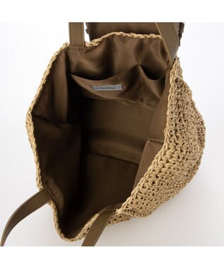 UNBILLION カシュカシュ cachecache / フリルフラップスクエアトート カゴバッグ ブラウン