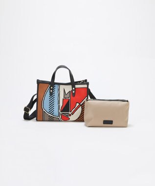 TOPKAPI 【TREASURE TOPKAPI】ニットジャガード  2way ミニ トートバッグ オレンジ