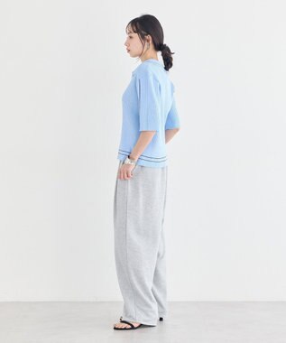 earth music&ecology レースレイヤード風スウェットパンツ Gray Mixture