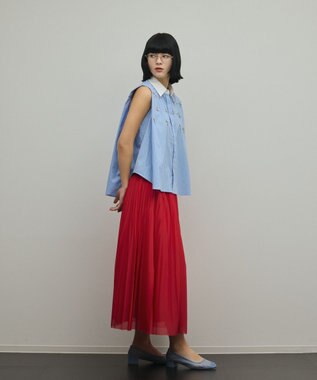 GRACE CONTINENTAL トリコットプリーツスカート レッド