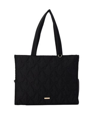 Maison de FLEUR 撥水加工リボンキルティングトートバッグ Black