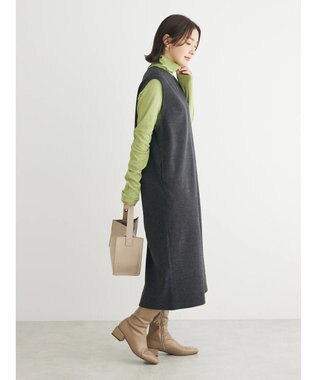 Green Parks 圧縮ポンチキーネックジャンスカ Dark Gray Mixture