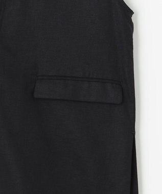 UNFILO 【洗える】リネンミックスツイル ベスト ブラック