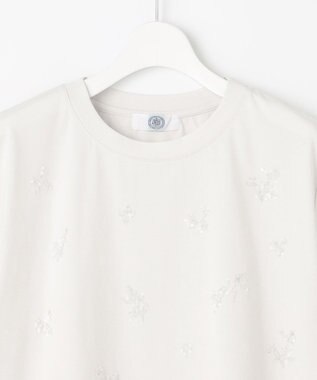 J.PRESS LADIES 【洗える】スパンコール Ｔシャツ グレージュ系
