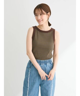 Green Parks ・ＳＵＧＡＲ　ＳＰＯＯＮ　ボーダーアメスリタンクトップ Khaki