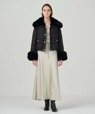 GRACE CONTINENTAL ファーショートダウンジャケット ブラック