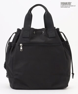 Y'SACCS SNOOPYデザイン 2way巾着トート(クッキー） ブラック