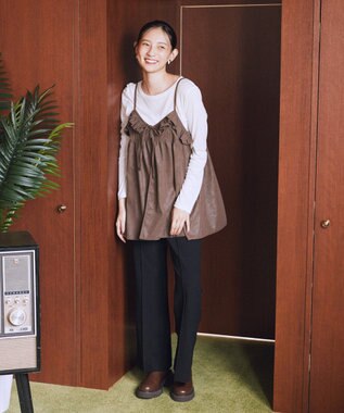 earth music&ecology フェイクレザーキャミチュニック Brown