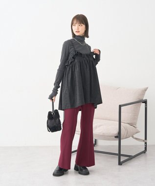 earth music&ecology フェイクレザーキャミチュニック Black