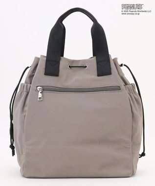 Y'SACCS SNOOPYデザイン 2way巾着トート(クッキー） グレー