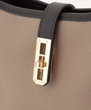 LA BAGAGERIE スクエアレザーミニショルダーバッグ グレージュ