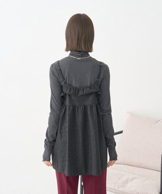 earth music&ecology フェイクレザーキャミチュニック Black