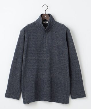 JOSEPH ABBOUD 【キングサイズ・オーガニックコットン】ビンテージインレー　ハイネックプルオーバー ネイビー系