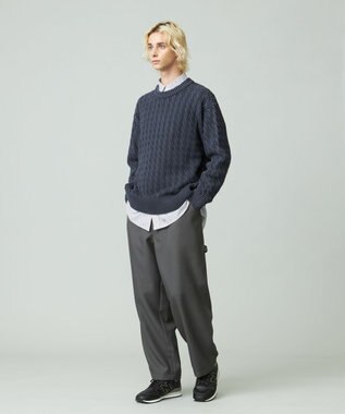 J.PRESS YORK STREET 【UNISEX】ピグメントコットン ケーブルニット ネイビー系