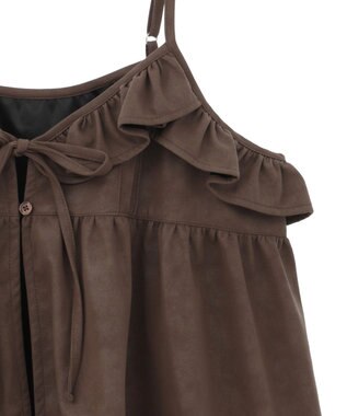 earth music&ecology フェイクレザーキャミチュニック Brown