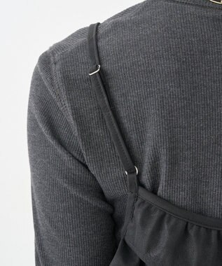 earth music&ecology フェイクレザーキャミチュニック Black